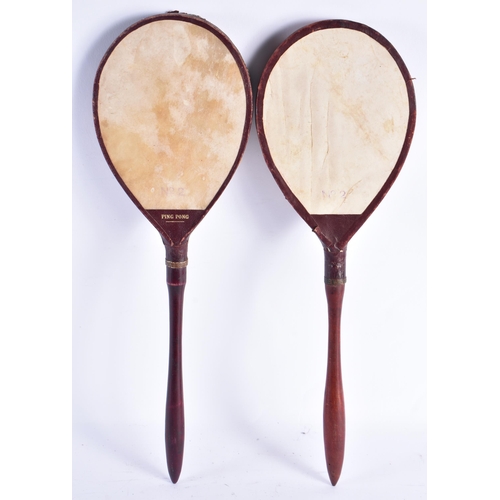 463 - Antique Chinese No2 Ping Pong Paddles. 40 cm long. (2)