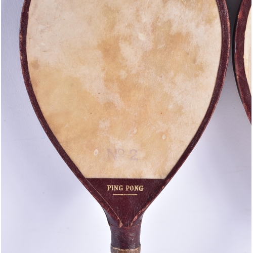 463 - Antique Chinese No2 Ping Pong Paddles. 40 cm long. (2)