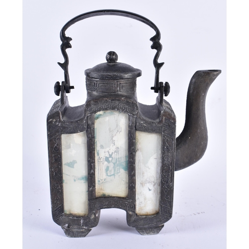 465 - Articulated Fish & Asian Teapot w/ Glass Paneling. (2)