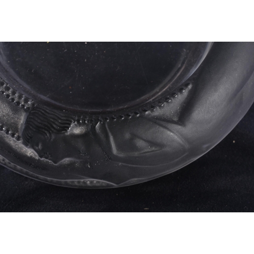 488 - A LALIQUE GLASS NUDE TENTACLE DISH. 13.5 cm diameter.