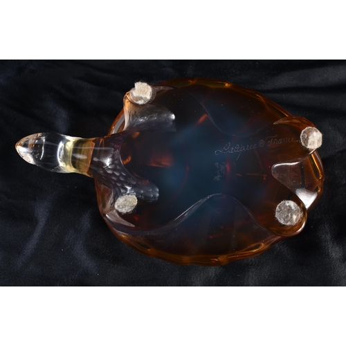 506 - A LALIQUE AMBER GLASS TORTOISE. 14 cm wide.