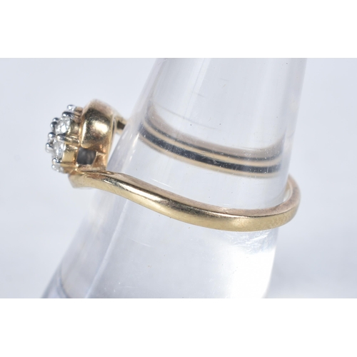 561 - A 9 Carat Gold Diamond Cluster Ring.  Total Diamond Weight: 0.25ct (approximately).  Stamped 375.  S... 