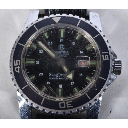 573 - Mens Vintage Mortima Skin Diver Watch. Movement - Hand-Wind. WORKING - Running. Case Diameter (Inc C... 