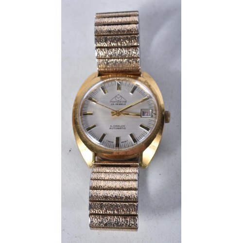 582 - Mens Vintage Mondaine Gold Tone Watch. Movement - Automatic. WORKING - Running. Case Diameter (Inc C... 