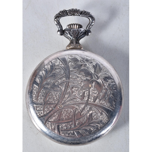 589 - Vintage Emkoza 925 Silver Pocket Watch. Movement - Hand-Wind. WORKING - Running. Dimensions - 60mm x... 