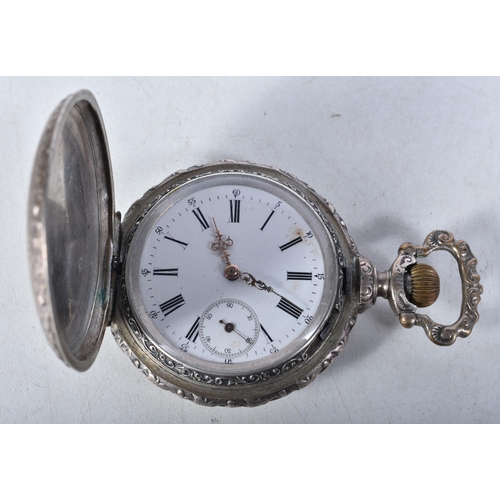 594 - Vintage Decorated 925 Silver Pocket Watch. Movement - Hand-Wind. WORKING - Running. Dimensions - 64m... 