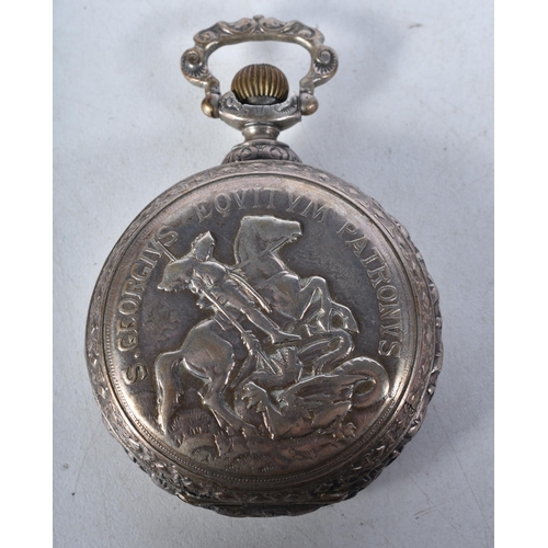 594 - Vintage Decorated 925 Silver Pocket Watch. Movement - Hand-Wind. WORKING - Running. Dimensions - 64m... 