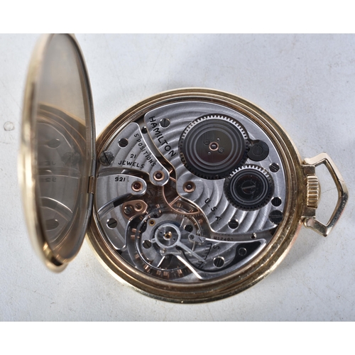 595 - Vintage Hamilton Gold Tone Pocket Watch. Movement - Hand-Wind. WORKING - Running. Dimensions - 46mm ... 