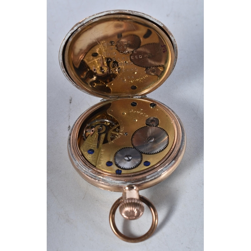 597 - Vintage Open Face Rolled Gold Pocket Watch. Movement - Hand-Wind. WORKING - Running. Dimensions - 62... 