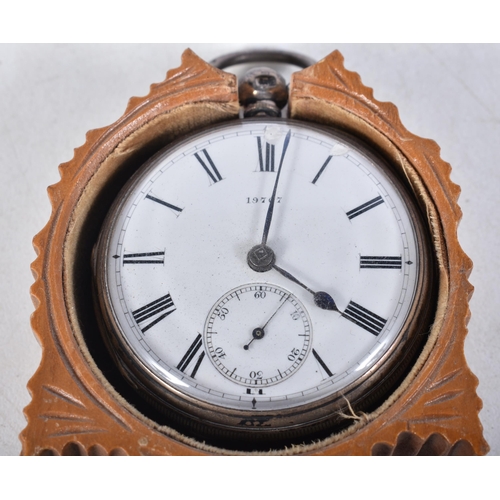 599 - Vintage 925 Silver Pocket Watch. Movement - Key-Wind. WORKING - Running. Dimensions - 54mm x 46mm