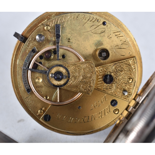 599 - Vintage 925 Silver Pocket Watch. Movement - Key-Wind. WORKING - Running. Dimensions - 54mm x 46mm