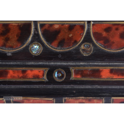 60 - AN 18TH CENTURY FLEMISH TORTOISESHELL AND ABALONE WALL BRACKET. 30 cm x 15 cm.