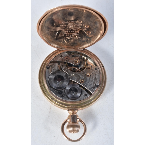 601 - Vintage Waltham Full Hunter Rolled Gold Pocket Watch. Movement - Hand-Wind. WORKING - Running. Dimen... 