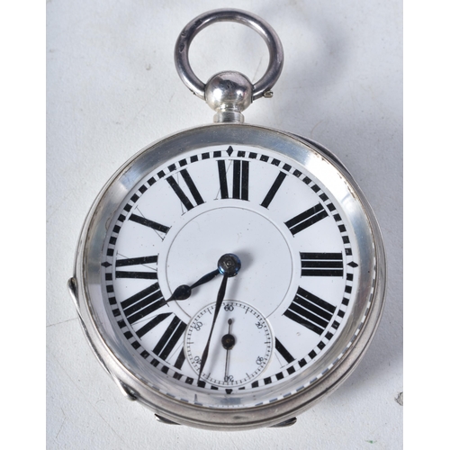 603 - Vintage 935 Silver Pocket Watch. Movement - Key-Wind. WORKING - Running. Dimensions - 61mm x 52mm