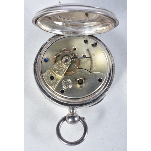 603 - Vintage 935 Silver Pocket Watch. Movement - Key-Wind. WORKING - Running. Dimensions - 61mm x 52mm