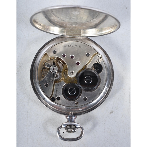 604 - Vintage Moeris 900 Silver Pocket Watch. Movement - Hand-Wind. WORKING - Running. Dimensions - 53mm x... 