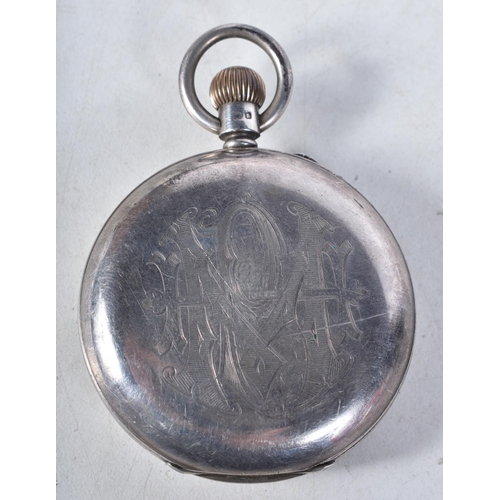 605 - Vintage 925 Silver Full Hunter Pocket Watch. Movement - Hand-Wind. WORKING - Running. Dimensions - 6... 