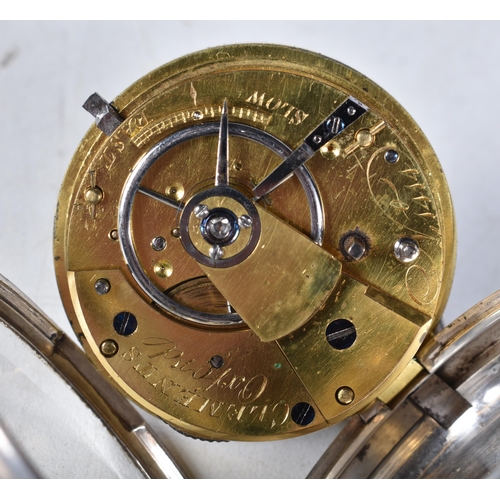 606 - Vintage 925 Silver Verge Fusee Pocket Watch. Movement - Key-Wind. WORKING - Running. Dimensions - 55... 