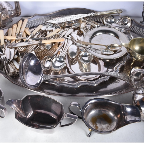 642 - A Large Quantity of Silver Plate incl Spirit Kettle, Two Tea Sets, Large Salver etc (qty)