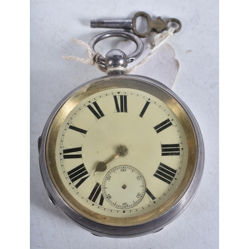 664 - A Silver Cased Open Face Pocket Watch. Hallmarked Chester 1893. Working, missing hands, weight 161.2... 