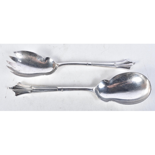 681 - A Pair of Victorian Silver Serving Spoons by Aitkin Brothers.  Hallmarked Sheffield 1895.  22.5cm x ... 