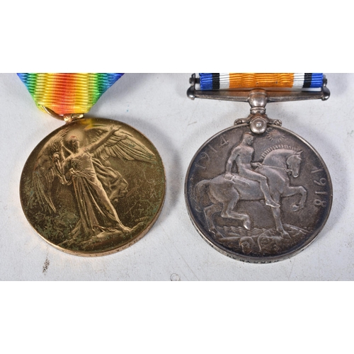 693 - WW1 Medal Pair 49931 Pte E.J Berryman North Staffs Regt (2)