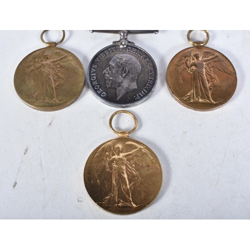 695 - WW1 Medals - British War Medal awarded to 963ES C Price Engn RNR and 3 x Victory Medals awarded to 3... 