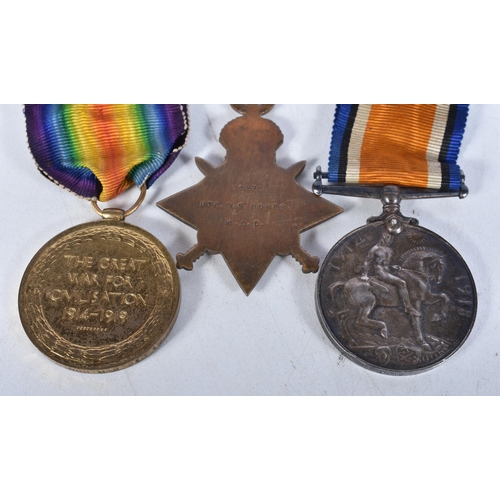 697 - WWI Medal Pair 35941 Pte SH Bones Glouc R together with 1914-15 Star inscribed 01279 Pte GF Bones AO... 