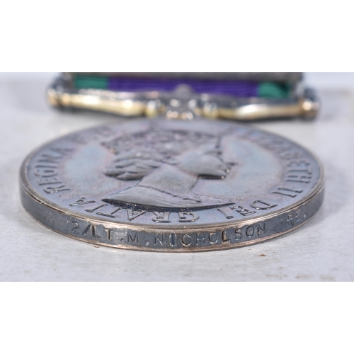 698 - Boxed Officers General Service Medal with clasp Northern Ireland Medal awarded to 2nd Lt M. Nicholso... 