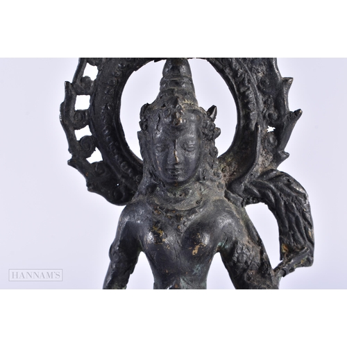 70 - A 19TH CENTURY SOUTH EAST ASIAN BRONZE FIGURE OF AN IMMORTAL. 20.5 cm high.