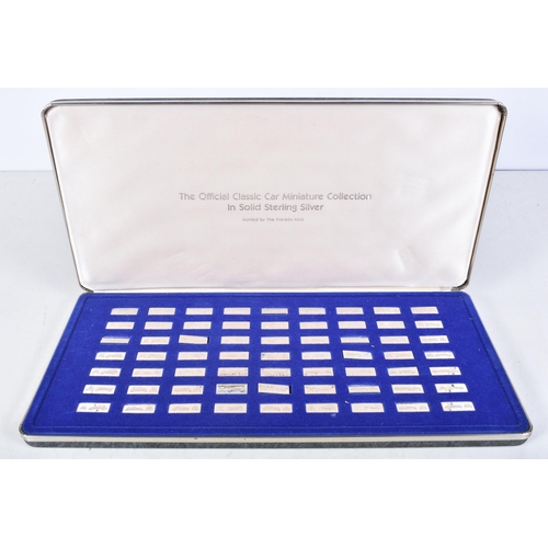 701 - Franklin Mint Official Classic Car Miniature Silver Ingot Collection in fitted case.  Each ingot sta... 