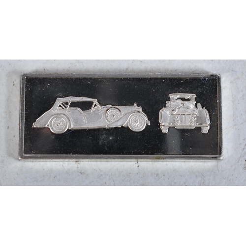 701 - Franklin Mint Official Classic Car Miniature Silver Ingot Collection in fitted case.  Each ingot sta... 