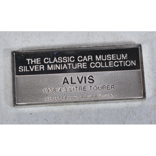 701 - Franklin Mint Official Classic Car Miniature Silver Ingot Collection in fitted case.  Each ingot sta... 