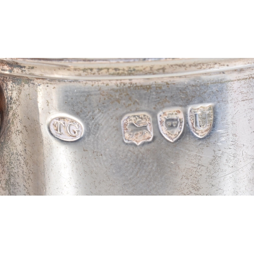 706 - A Victorian Silver Drinking Mug with Embossed Floral Decoration by Thomas Goodfellow.  Hallmarked Lo... 