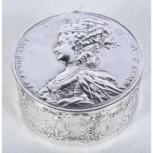 711 - A Victorian Embossed Imported Silver Trinket Box by John George Smith.  Hallmarked London 1898.  7cm... 