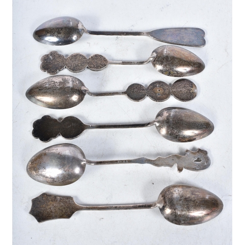 715 - Six Assorted Chinese Silver Spoons.  Largest 13 cm x 2.6cm, total weight 79g (6)