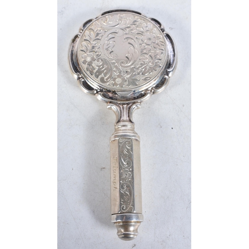 717 - A Continental Silver Ladies Vanity Case (Compact, Lipstick and Mirror) in the Form of a Magnifying G... 