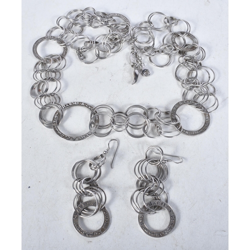 742 - Giovanni Raspini Sterling Silver Necklace, Earrings Set.  Stamped 925, total weight 4 72g (3)