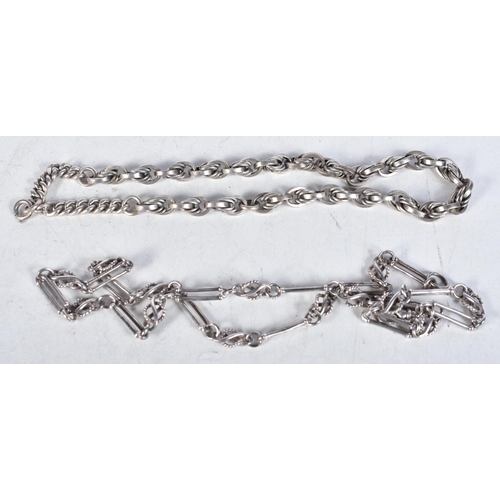 748 - Sterling Silver Chain Necklaces Inc. Conversion x 2 78g. 77.4 grams. 53 cm long.