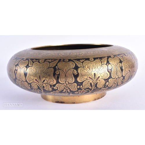 9 - A 19TH CENTURY INDIAN RAJASTHAN ENAMELLED BRONZE CENSER decorated with flowers. 20 cm x 8 cm.