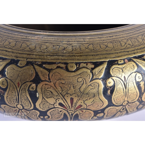 9 - A 19TH CENTURY INDIAN RAJASTHAN ENAMELLED BRONZE CENSER decorated with flowers. 20 cm x 8 cm.