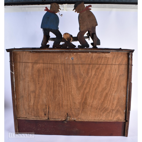 99 - A RARE AND UNUSUAL EARLY 20TH CENTURY FOLK ART AUTOMATON BIRD CAGE the central bird support swinging... 