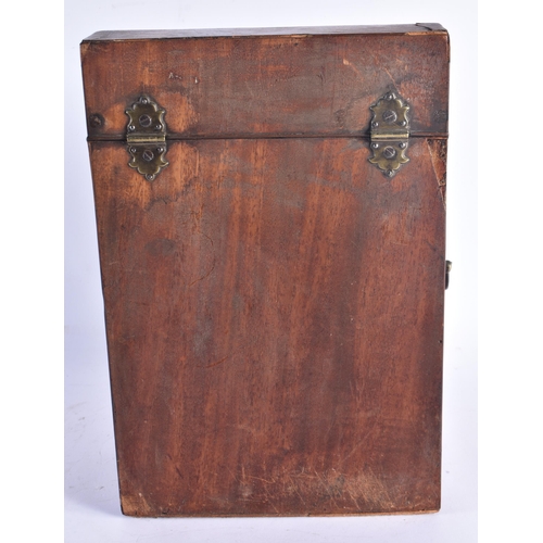 1051 - A LARGE GEORGE III MAHOGANY COUNTRY HOUSE STATIONARY BOX. 38 cm x 22 cm.