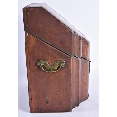 1051 - A LARGE GEORGE III MAHOGANY COUNTRY HOUSE STATIONARY BOX. 38 cm x 22 cm.