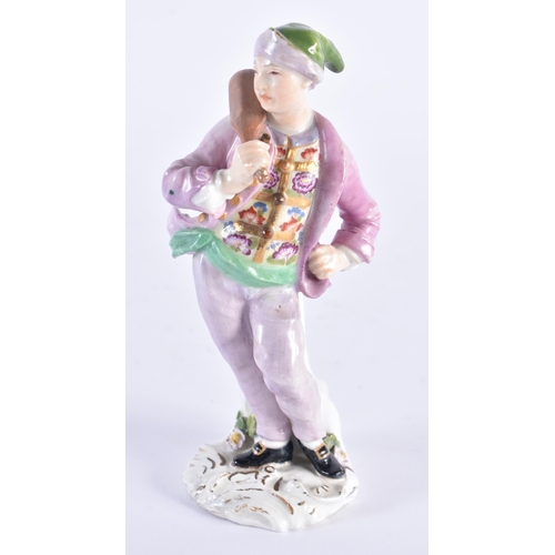 1162 - 18th century Meissen Kaendler figure of the Baker from the Cries de Paris, small crossed swords to b... 