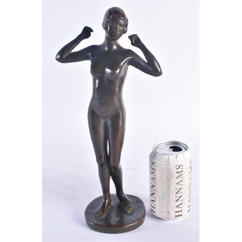 1209 - Louise Burke (C1910) American, Bronze, Gorham, Nude female. 32 cm high.