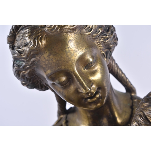 1210 - French School (19th Century) Bronze, Mother and Child. 50 cm high.