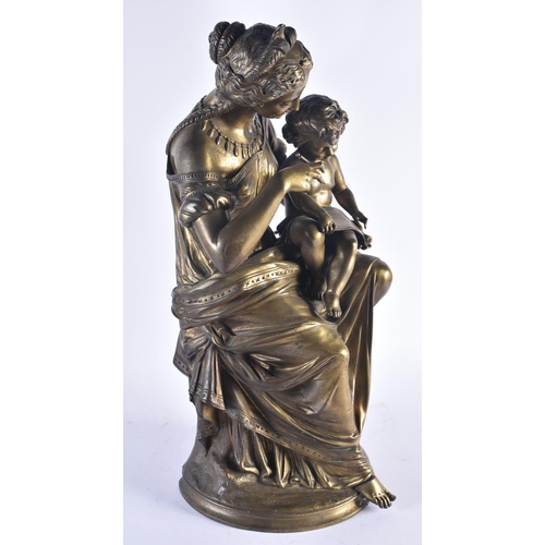 1210 - French School (19th Century) Bronze, Mother and Child. 50 cm high.