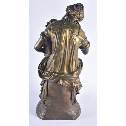 1210 - French School (19th Century) Bronze, Mother and Child. 50 cm high.