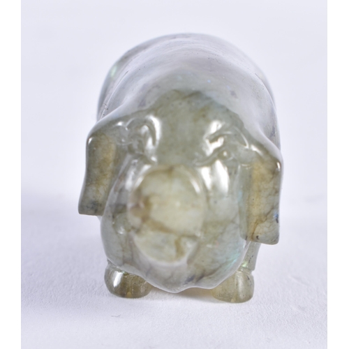 1213 - A CONTINENTAL CARVED OPAL FIGURE OF A PIG. 5 cm x 3.75 cm.